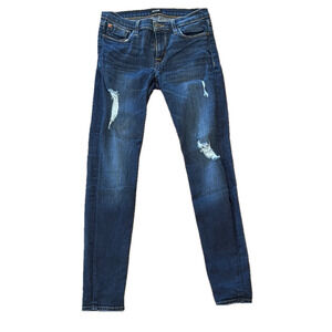 Hudson distressed skinny cropped jeans, size 27